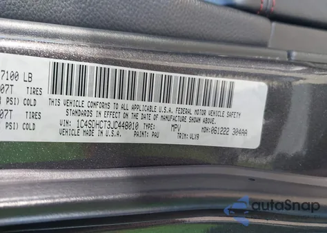 2018 Dodge Durango R/T Rwd from USA, damaged, VIN 1C4SDHCT3JC448010